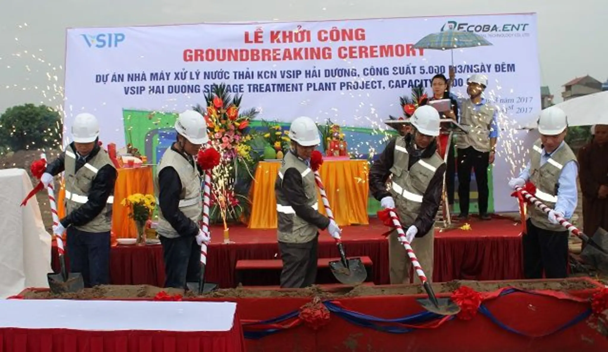 Groundbreaking at the Sewage Treatment Plant in VSIP Hai Duong