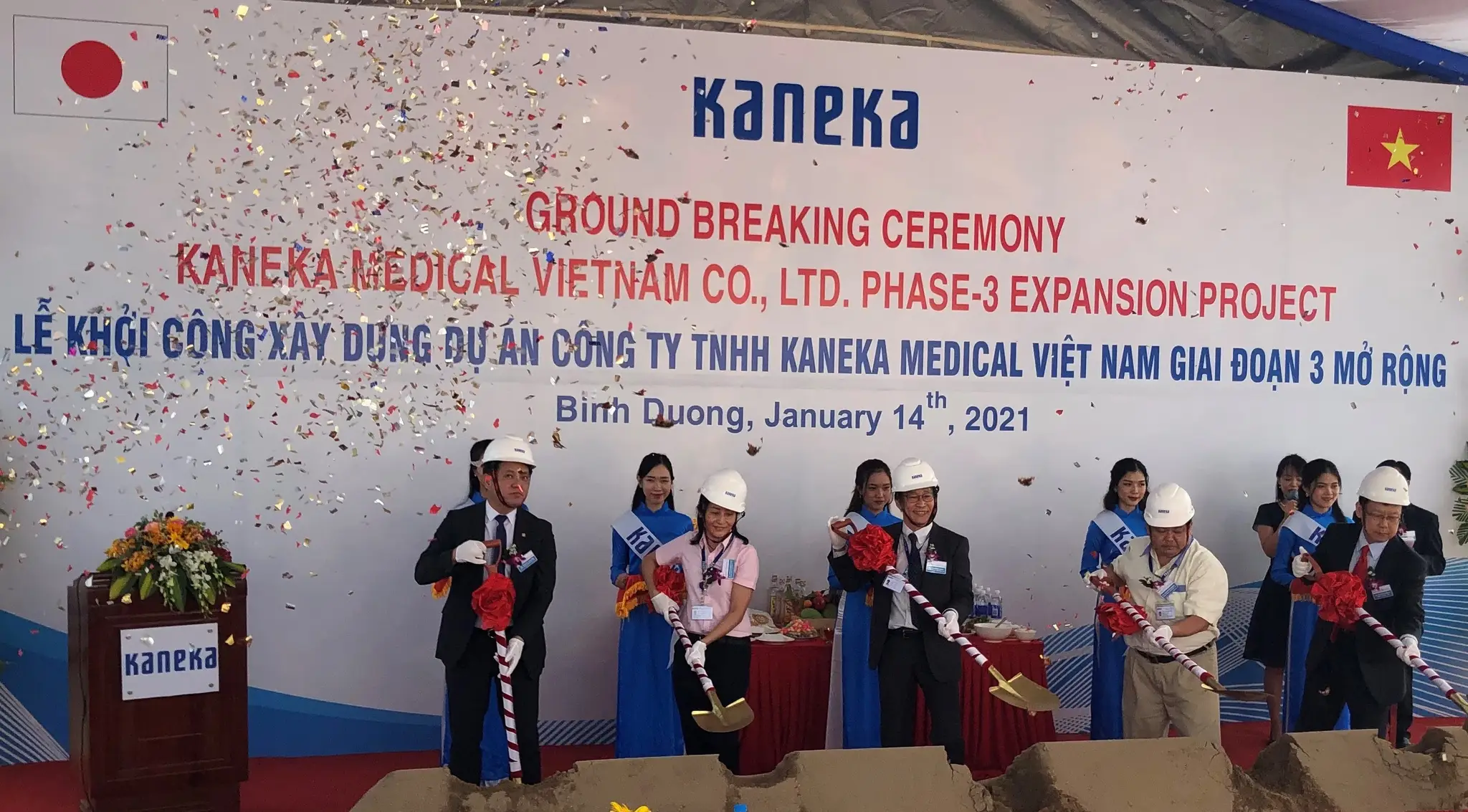LỄ KHỞI CÔNG DỰ ÁN MỞ RỘNG GIAI ĐOẠN 3 CÔNG TY TNHH KANEKA MEDICAL VIỆT NAM