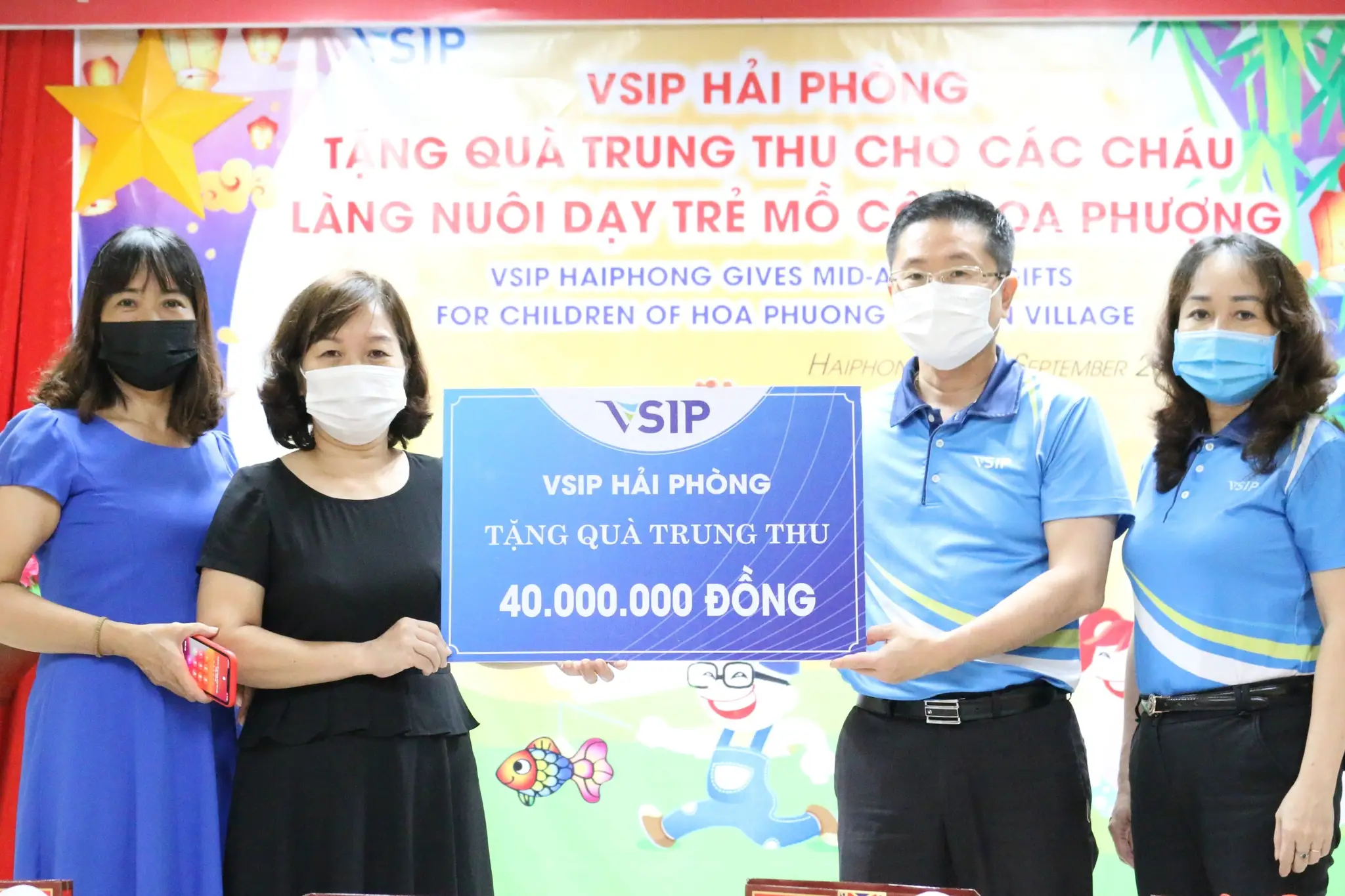 VSIP HẢI PHÒNG TẶNG QUÀ TRUNG THU CHO TRẺ EM Ở LÀNG TRẺ HOA PHƯỢNG