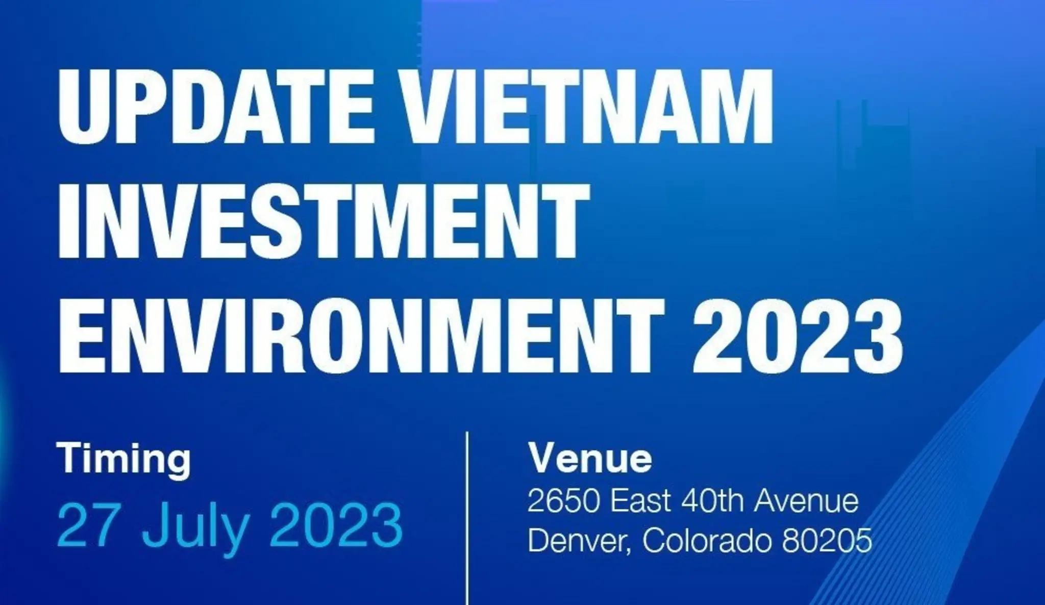 Thư mời tham dự Hội thảo “Cập nhật Môi trường Đầu tư tại Việt Nam năm 2023”